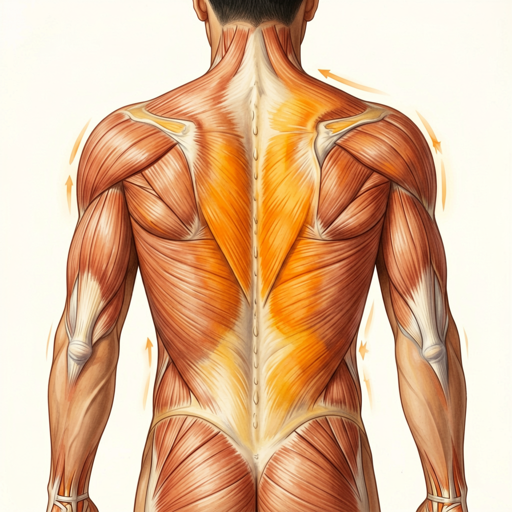 Muscle tension areas medical illustration