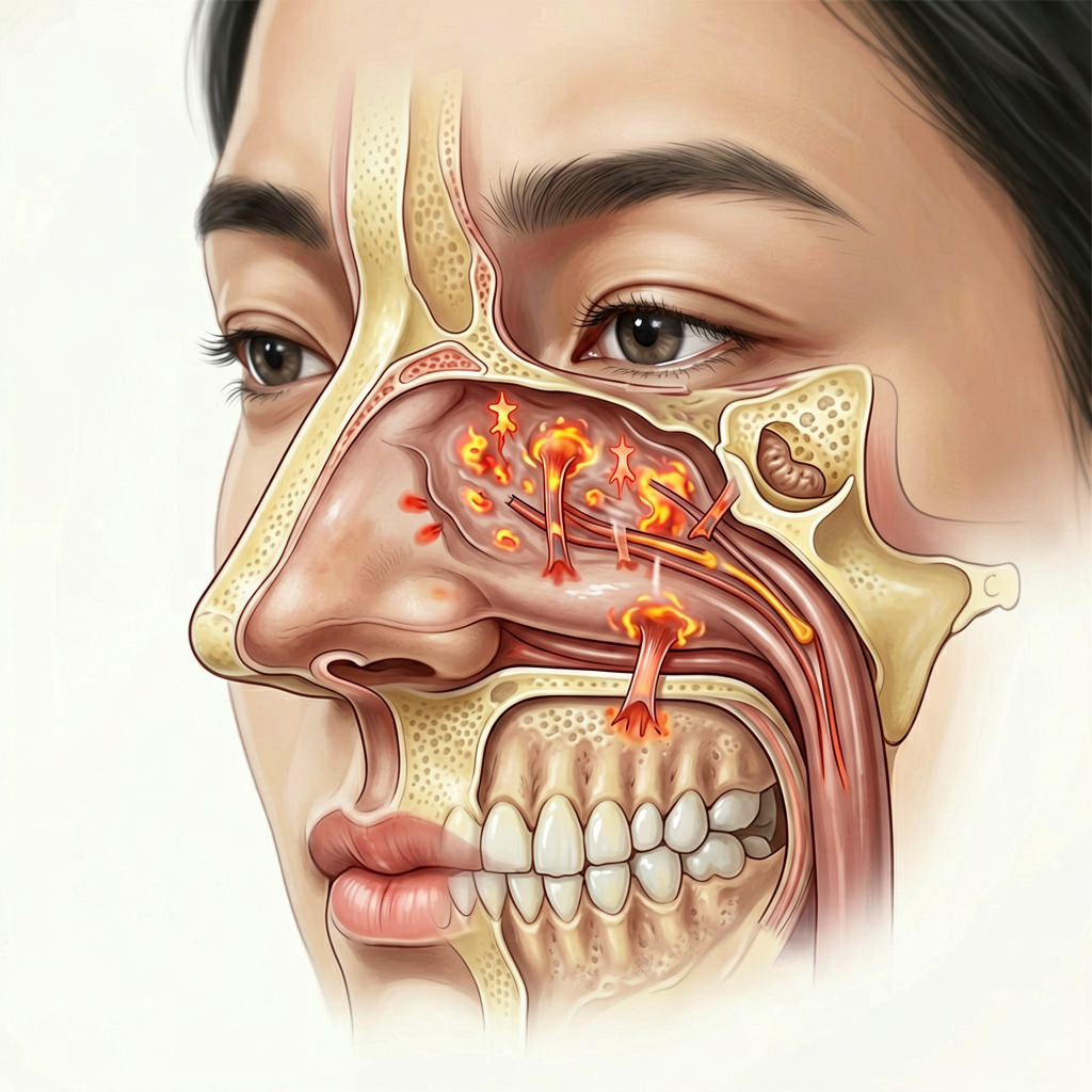 Nasal passages anatomy medical illustration