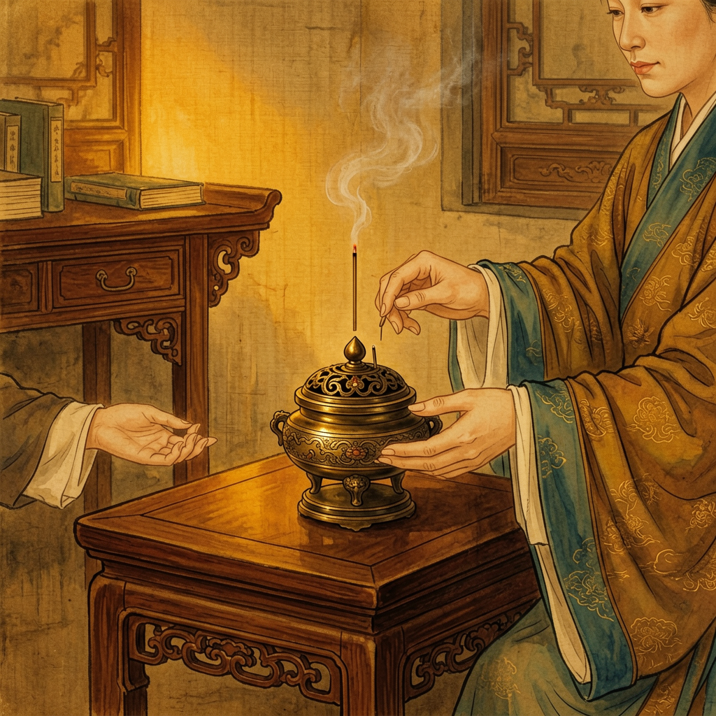 Chinese incense etiquette ceremony
