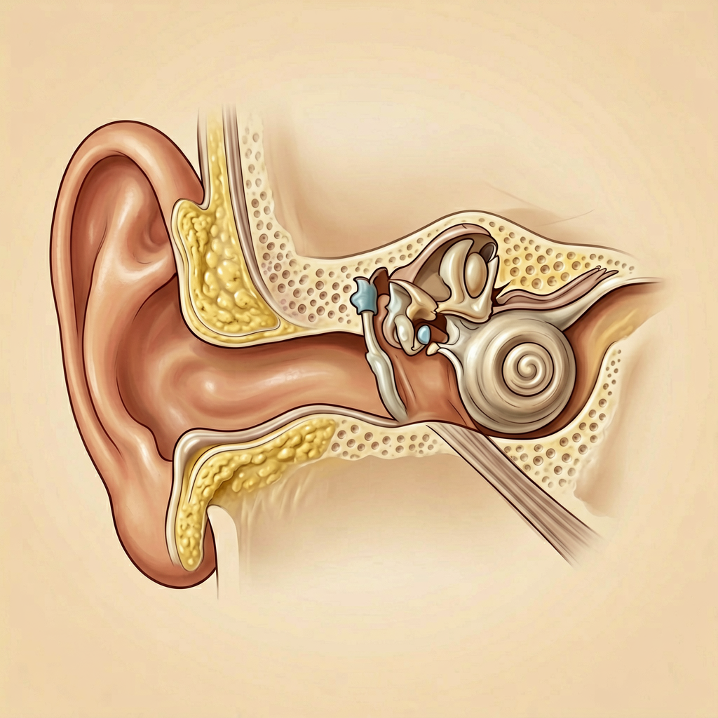 Ear anatomy auditory system medical illustration