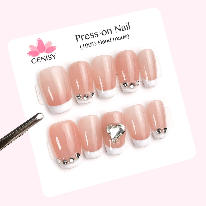Pink With Love French Tip Coffin Medium ED-A9281