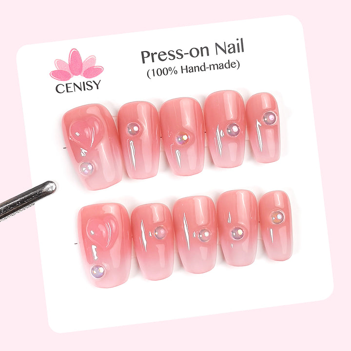 Gradient Pink French Tip Coffin Medium ED-A9307