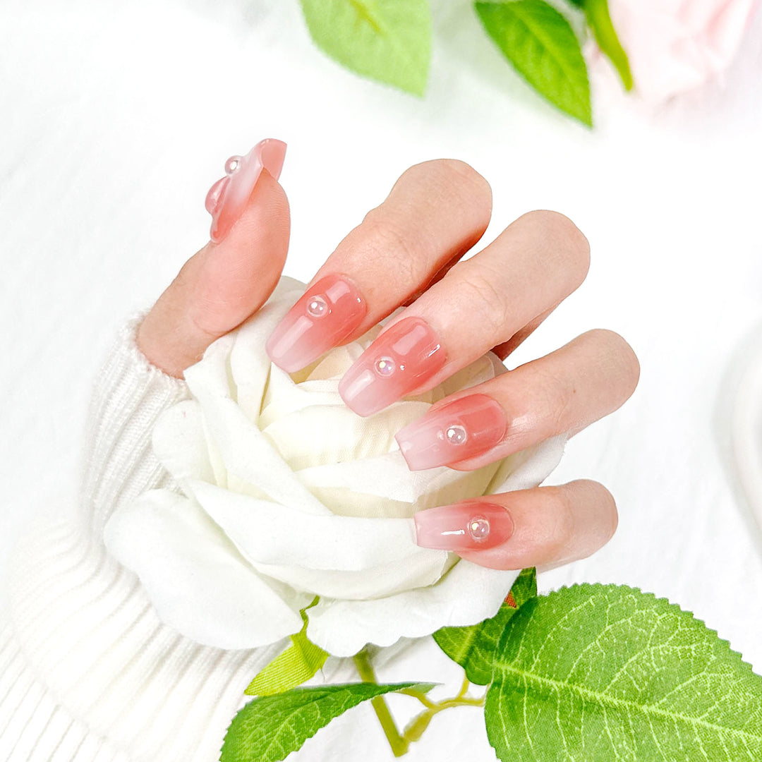 Gradient Pink French Tip Coffin Medium ED-A9307