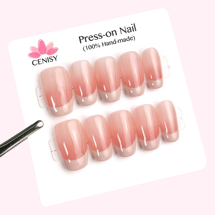Honey Pink French Tip Coffin Medium ED-A9503